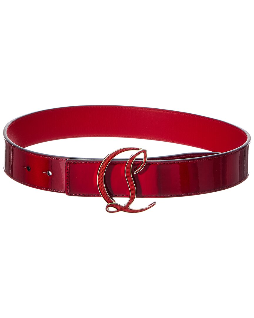 Christian Louboutin Logo Leather Belt In Gold