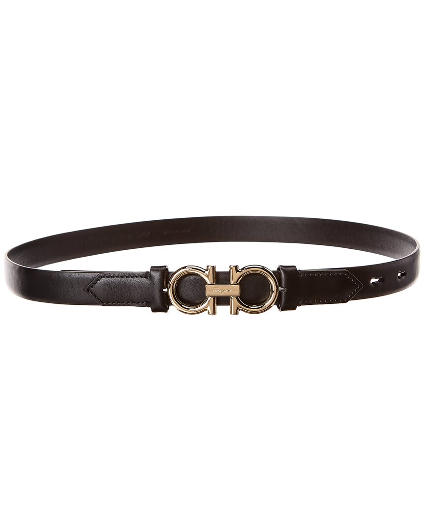 Ferragamo Salvatore Feragamo Reversible Waist Leather Belt In Black