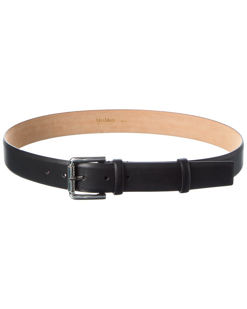Max Mara Leather Belt In Black
