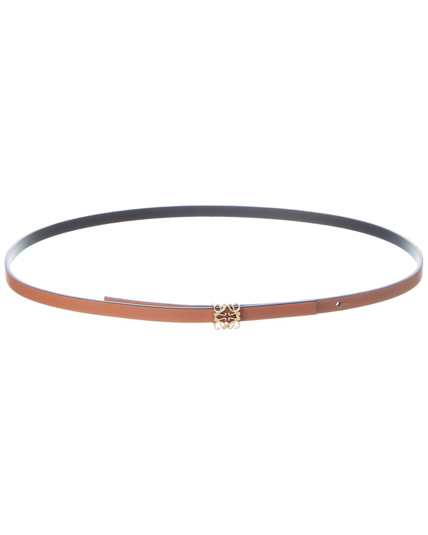 Loewe Anagram Cube Leather Belt In Tan