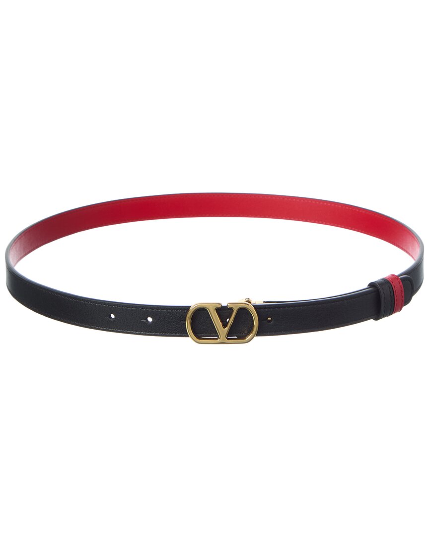 Valentino Gold/Black Vlogo Signature 20 Reversible Leather Belt