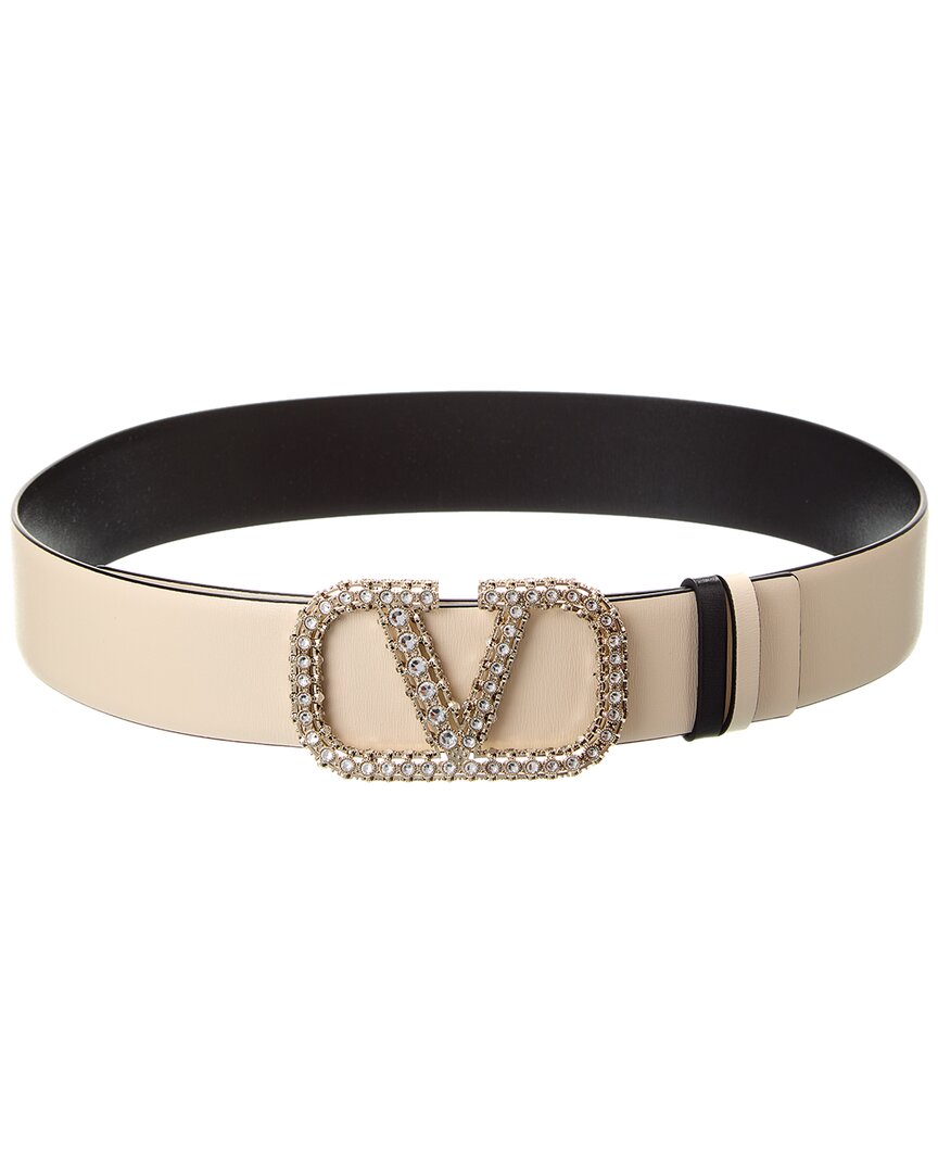 Valentino Garavani crystal-embellished Vlogo chain belt - Gold