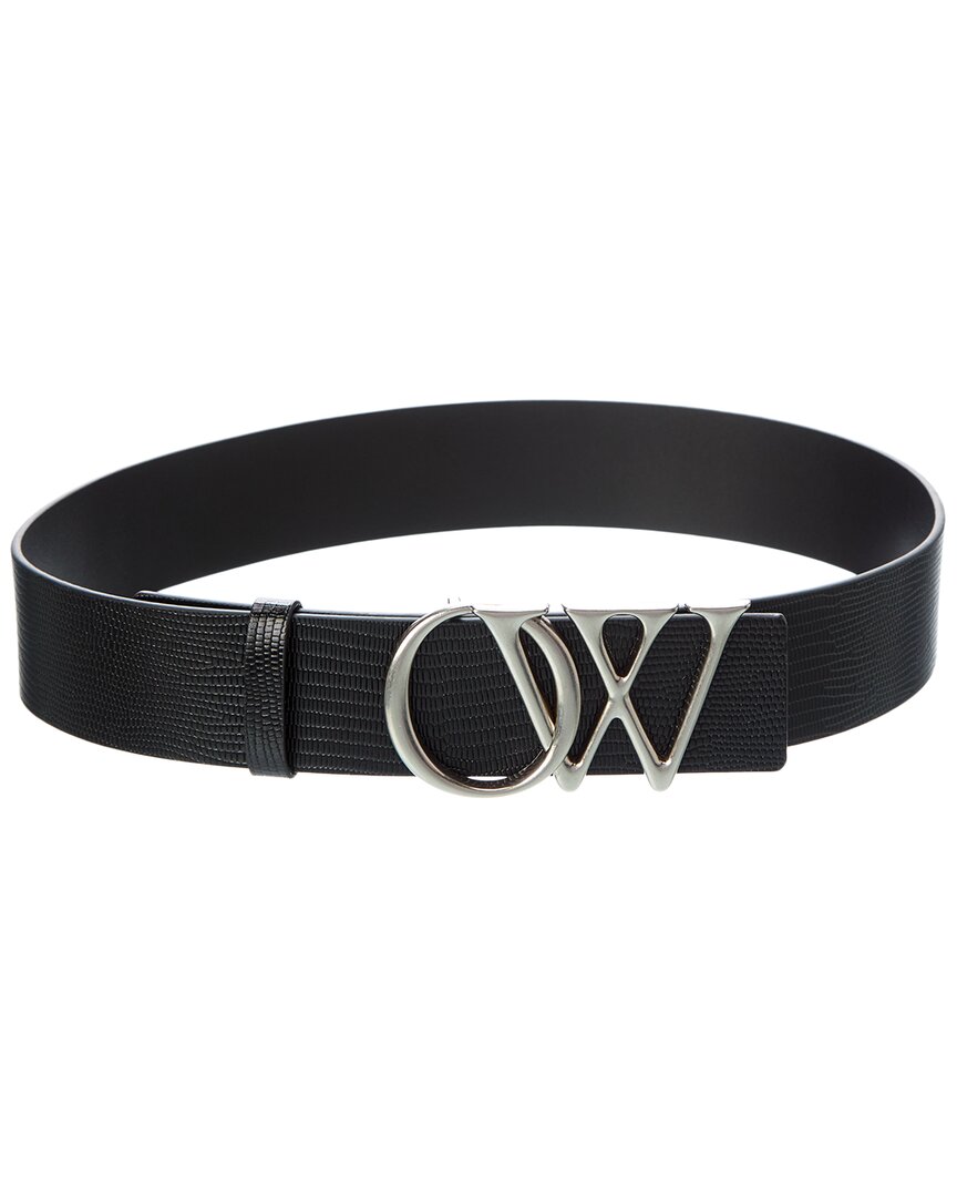 Off-white ™ Reptile-embossed Leather Belt In Black