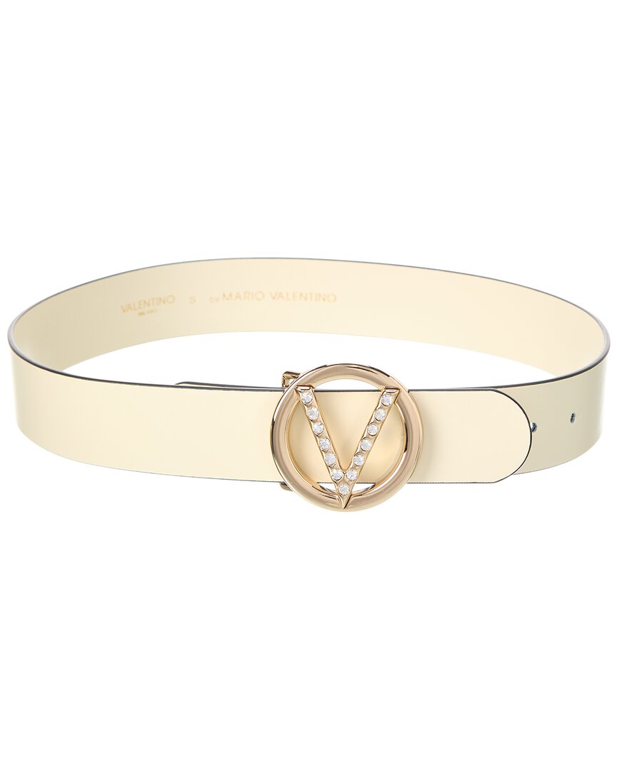 Valentino By Mario Valentino Giusy Bombe Leather Belt In White
