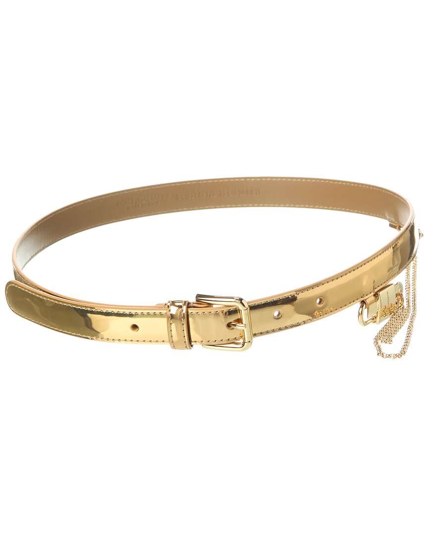Shop Dolce & Gabbana Chain Leather Belt In Gold