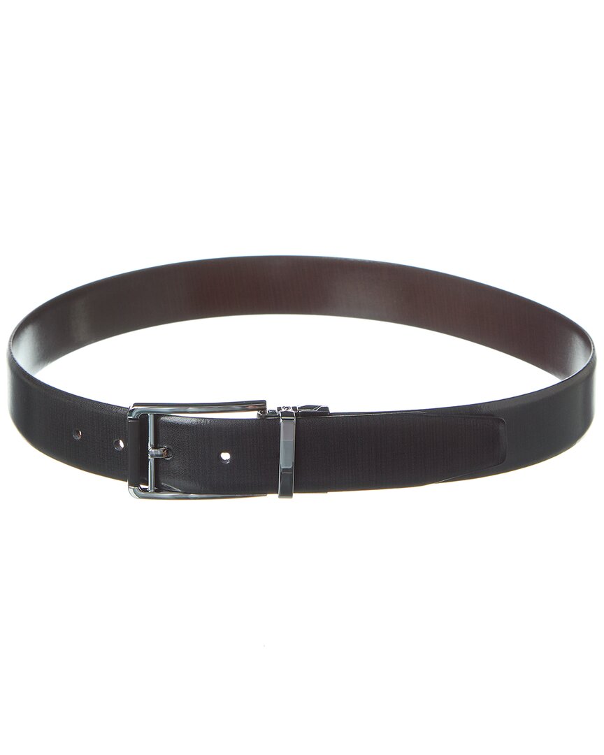 Shop Hart Schaffner & Marx Techno Grain Reversible Leather Belt In Black