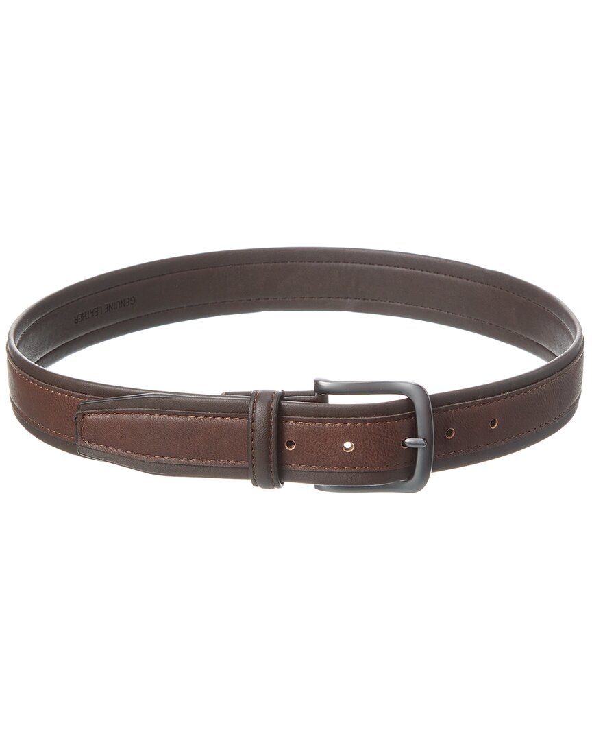 Shop Savile Row Intricate Two-tone Leather Belt In Brown