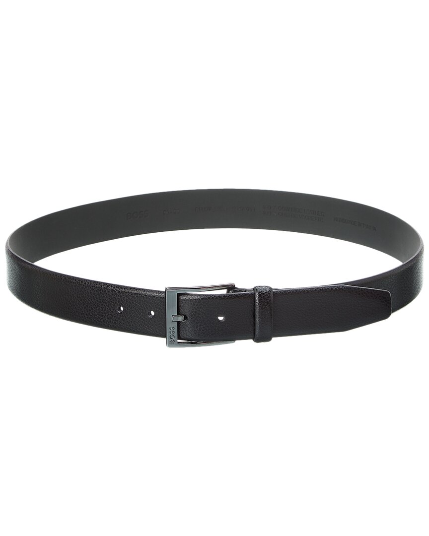 Hugo Boss Elloy Leather Belt In Black