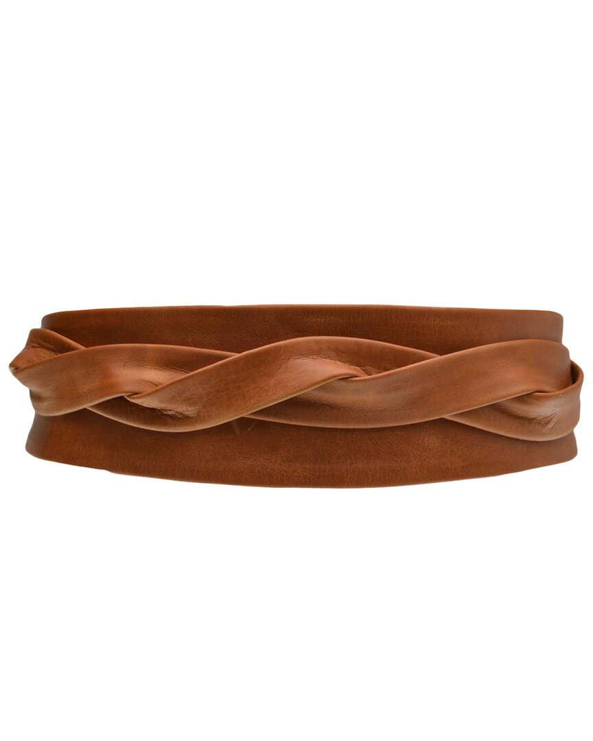 Shop Ada Collection Classic Wrap Leather Belt In Brown