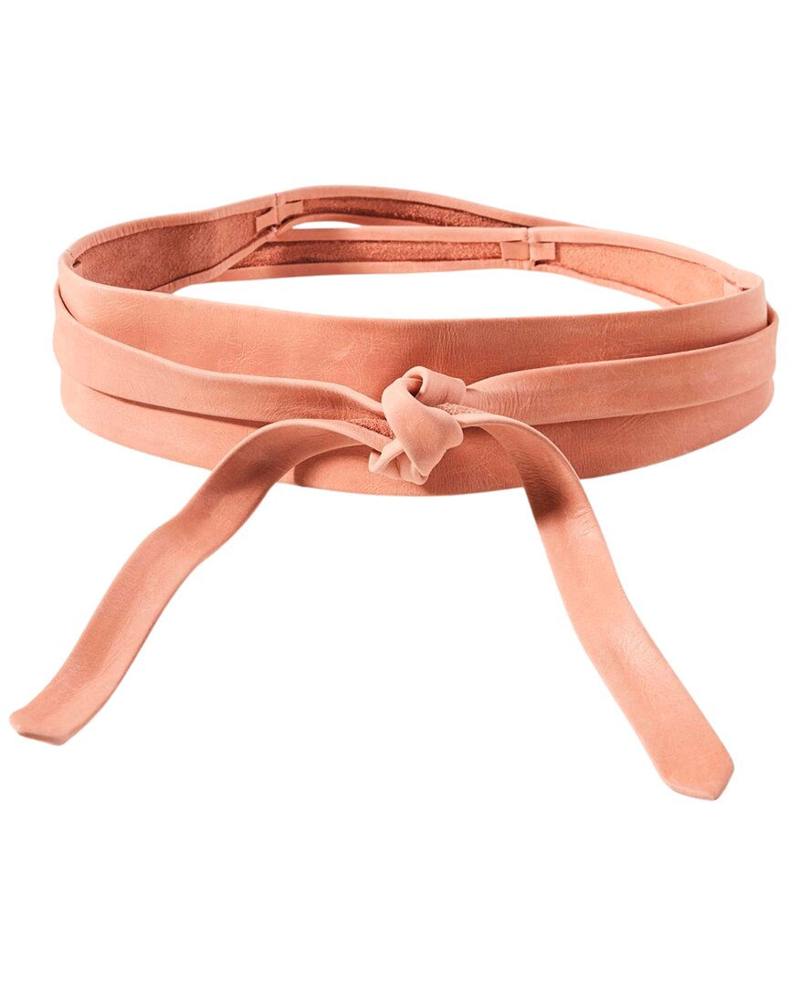 Shop Ada Collection Classic Wrap Leather Belt In Orange