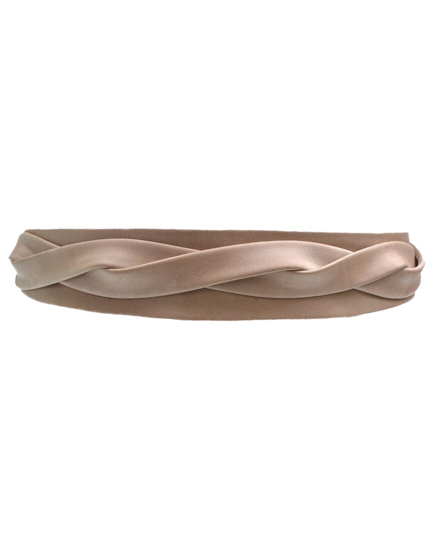 Shop Ada Collection Midi Wrap Leather Belt In Brown