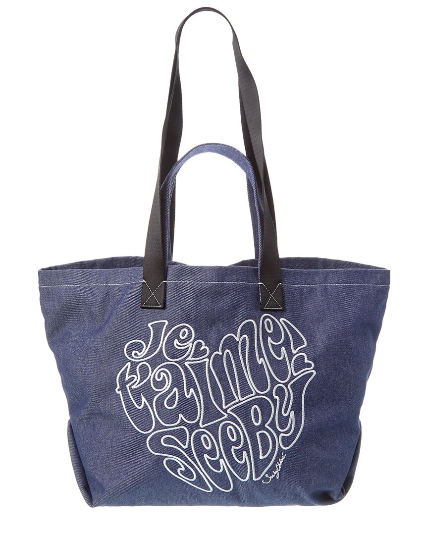 See By Chloé Je T'aime Denim Tote In Blue