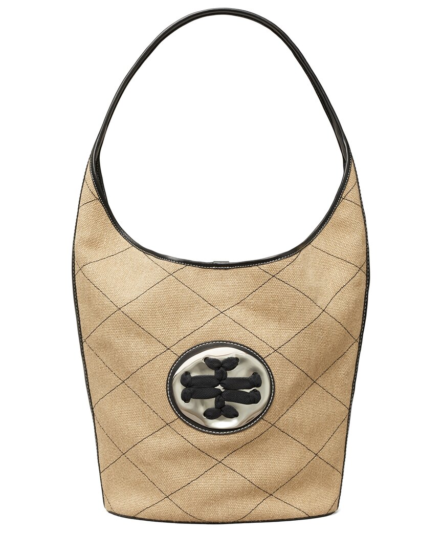TORY BURCH TORY BURCH QUILTED LINEN T OVERSIZED BAG