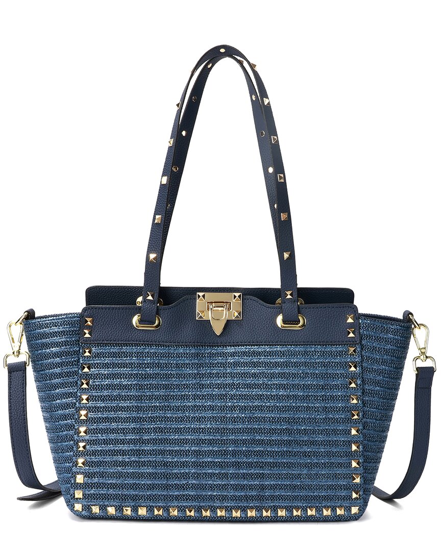 TIFFANY & FRED PARIS TIFFANY & FRED PARIS RAFFIA & LEATHER TOTE