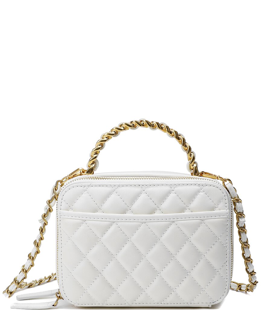 Tiffany & Fred Paris Quilted Sheepskin Leather Shoulder In Metallic