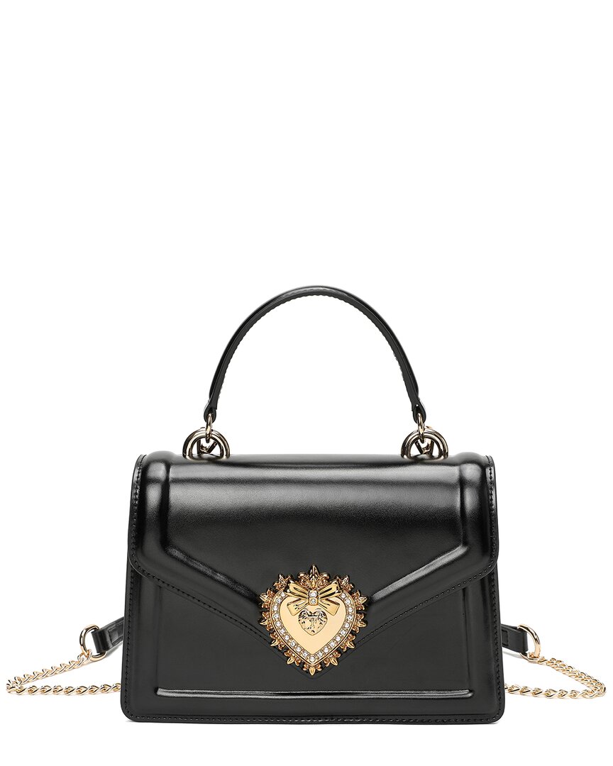 Tiffany & Fred Paris Tiffany & Fred Top-handle Smooth Leather Satchel/shoulder Bag In Black