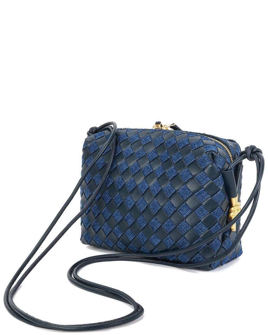 TIFFANY & FRED PARIS TIFFANY & FRED PARIS WOVEN LEATHER & DENIM CROSSBODY 