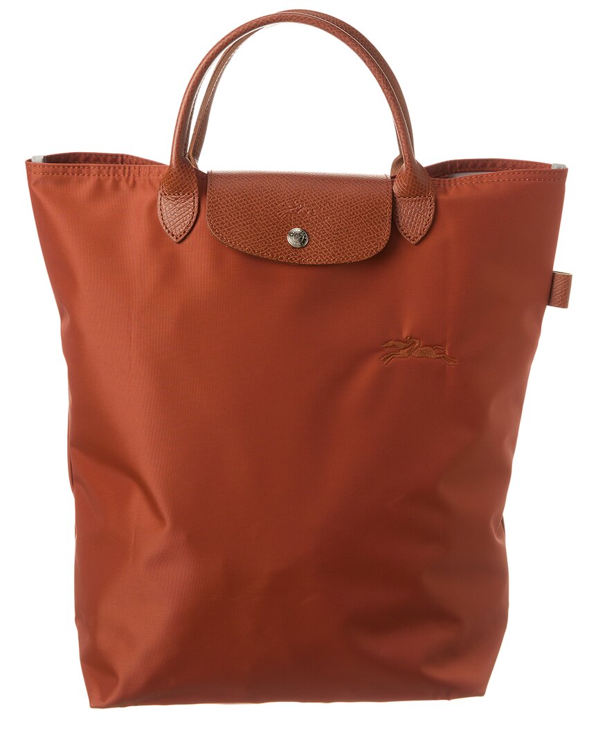 Shop Longchamp Le Pliage Original Medium Canvas Short Handle Tote In Red