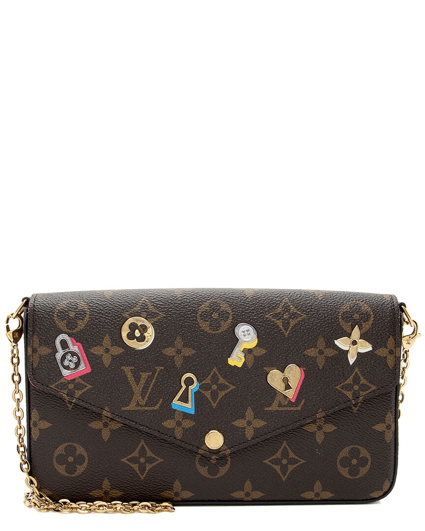 Pre-owned Louis Vuitton Monogram Canvas Love Lock Felicie Pochette (authentic )