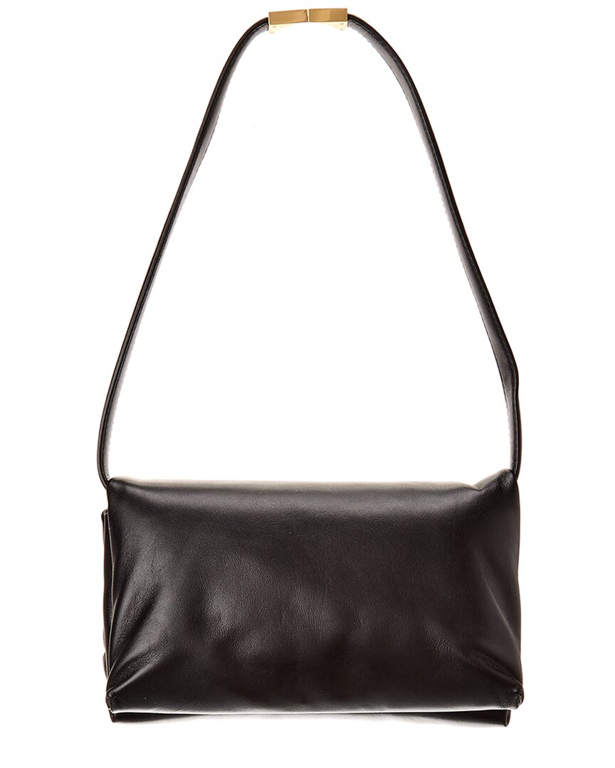 Marni Prisma Small Leather Shoulder Bag In Black