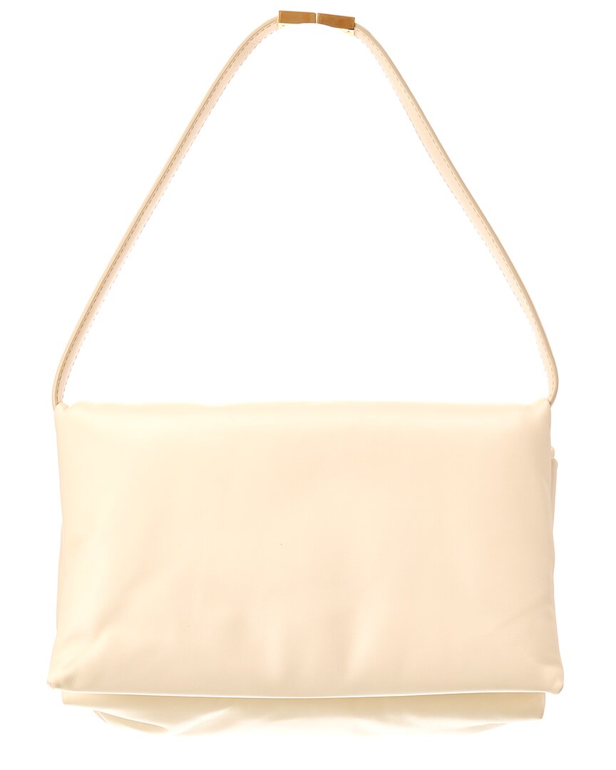 Marni Women Ivory Leather Prisma Shoulder Bag In White