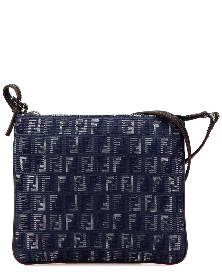 Fendi Blue Denim Zucchino Denim Crossbody (authentic Pre-loved)