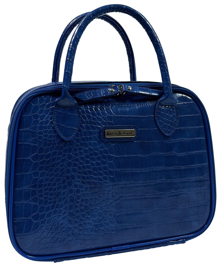 Kathy Ireland Croco Dome Lunch Tote In Blue