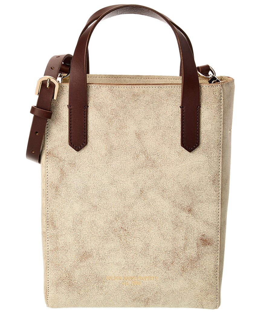 GOLDEN GOOSE GOLDEN GOOSE CALIFORNIA NORTH-SOUTH MINI LEATHER TOTE