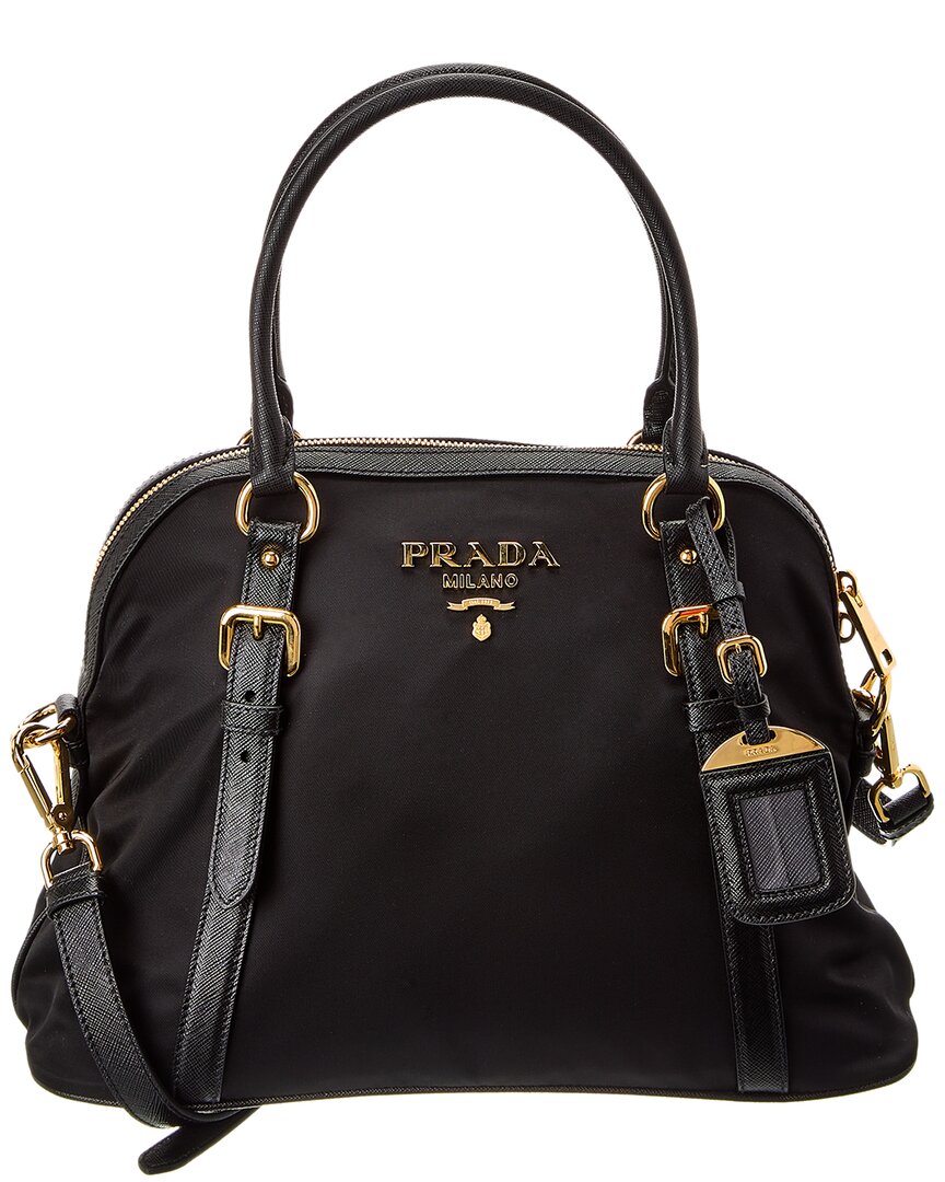 Prada Nylon & Saffiano Leather Satchel (authentic )