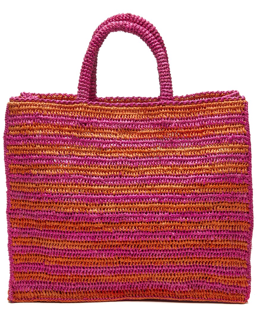 Mar Y Sol Callie Raffia Tote In Pink