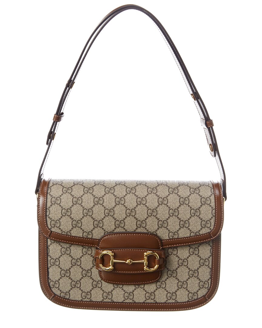 Gucci Horsebit 1955 Gg Shoulder Bag In Beige