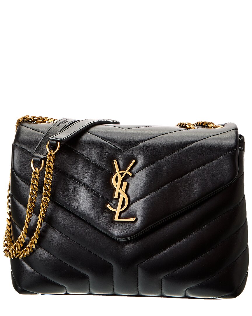 Saint Laurent Loulou Small Matelasse Y Leather Shoulder Bag (authentic Pre- Owned) In Black