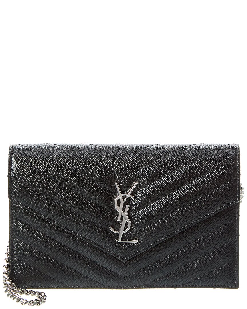 Saint Laurent Cassandre Matelasse Leather Shoulder Bag In Black