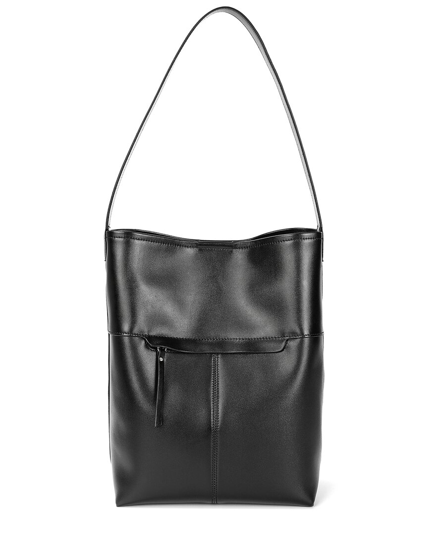 Tiffany & Fred Paris Shiny Leather Tote In Black