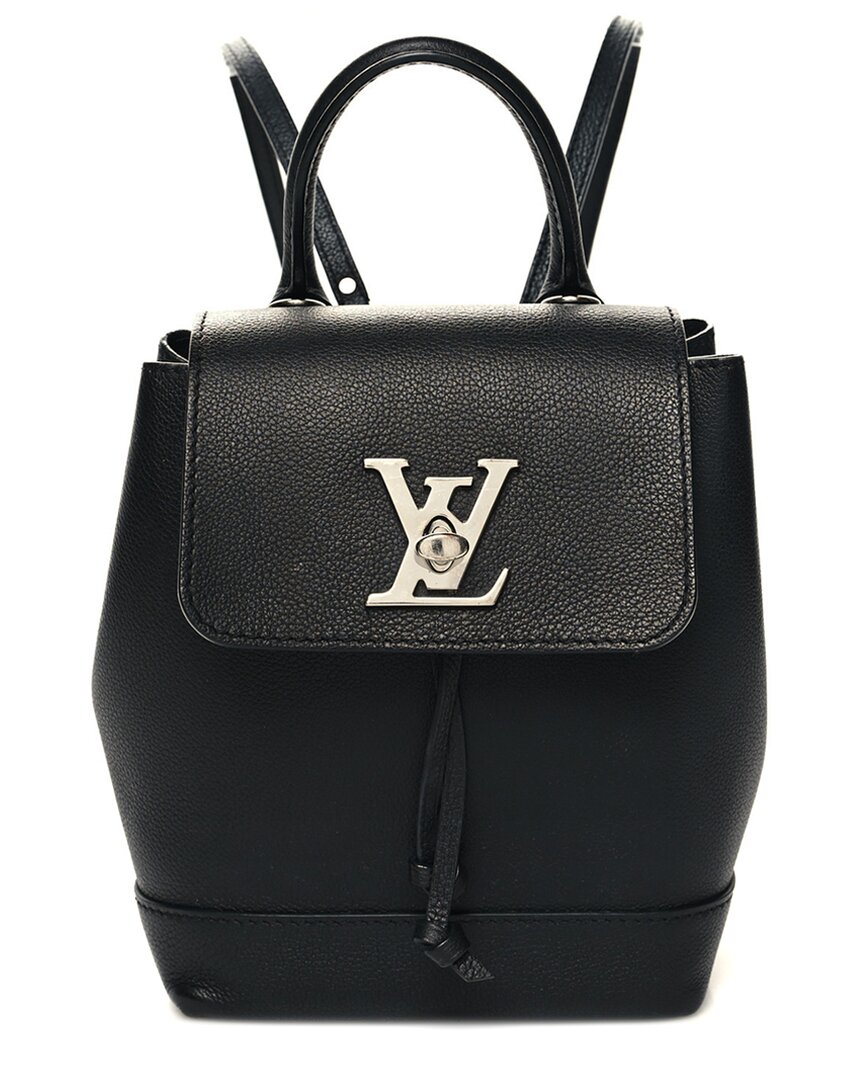 Pre-owned Louis Vuitton Black Leather Lockme Backpack (authentic Pre-loved)
