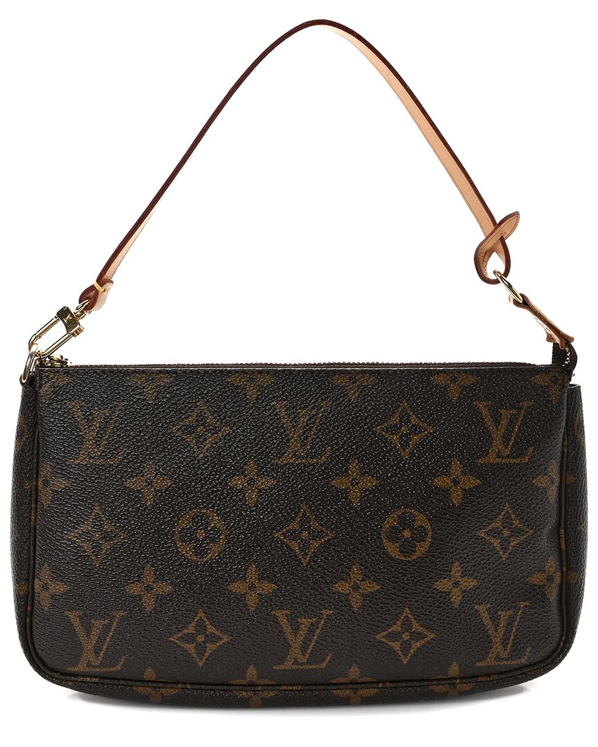 Pre-owned Louis Vuitton Brown Monogram Coated Canvas Mini Pochette Accessories (authentic Pre-loved)