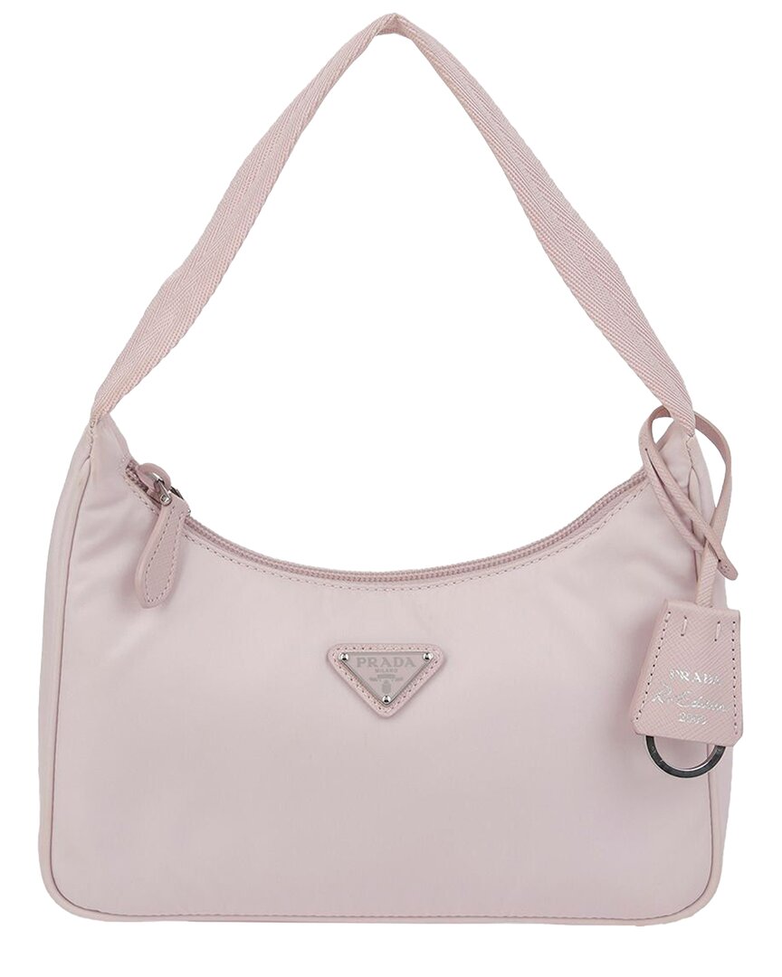 Prada Pink Nylon Reedition Hobo Shoulder Bag