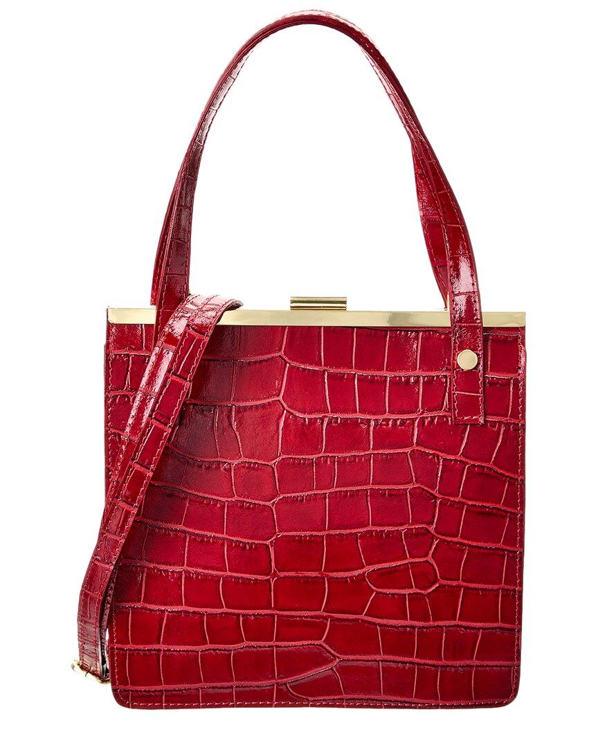 Persaman New York #1097 Leather Crossbody In Red