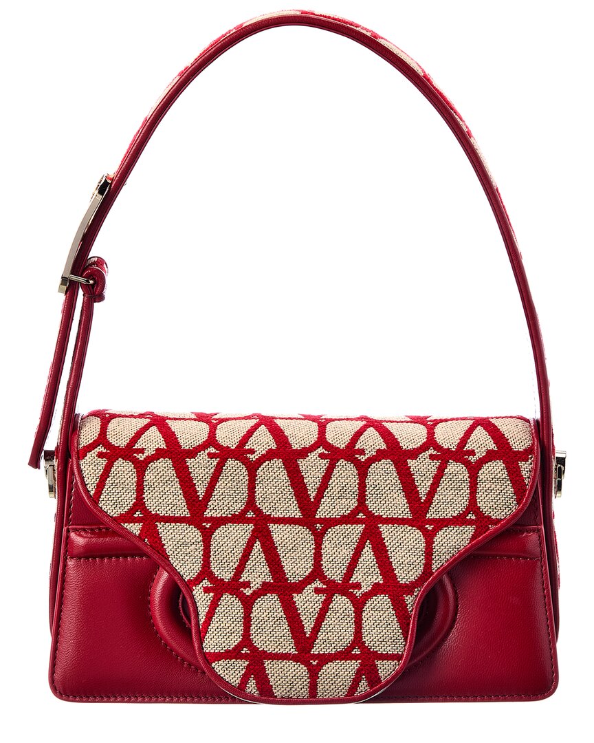 Valentino Toile Iconographe Le Grand Deuxieme Petite Leather Shoulder Bag In Red