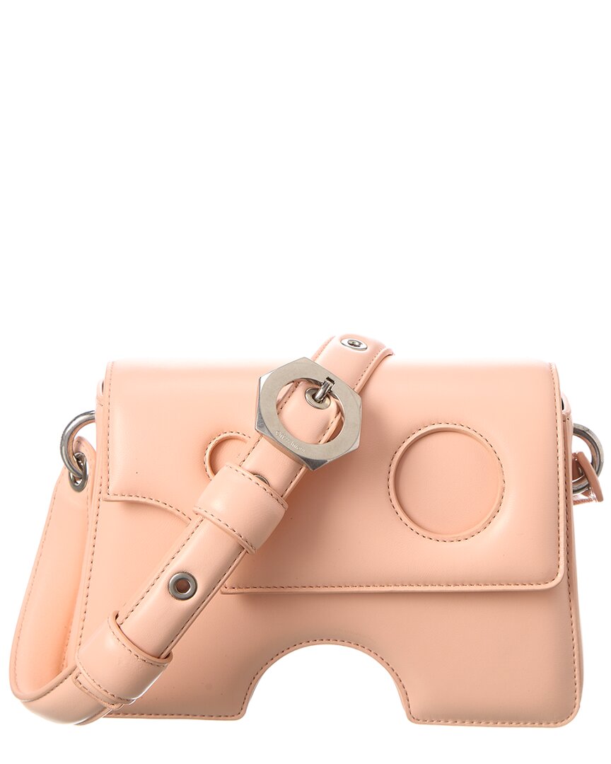 Off-white Burrow-22 Leather Shoulder Bag In Pink