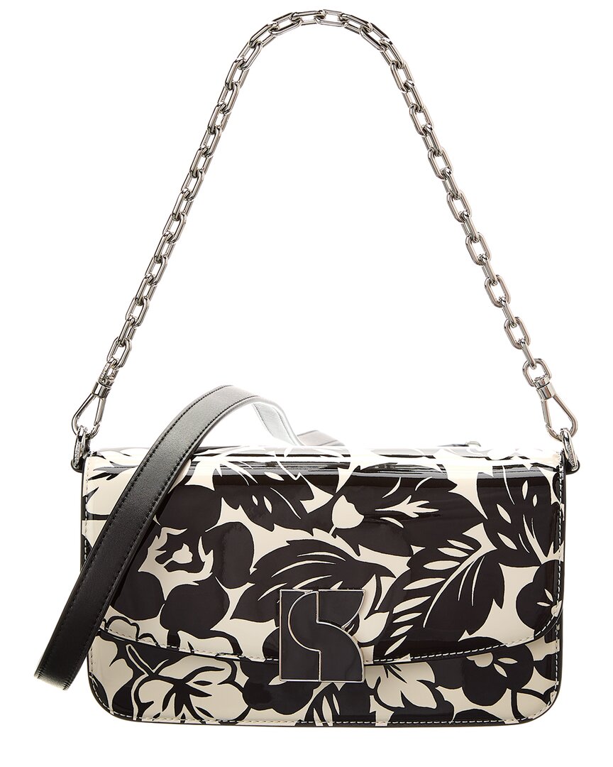 Kate Spade Women's Dakota Tropical Foliage Patent Leather Crossbody Bag In Black
