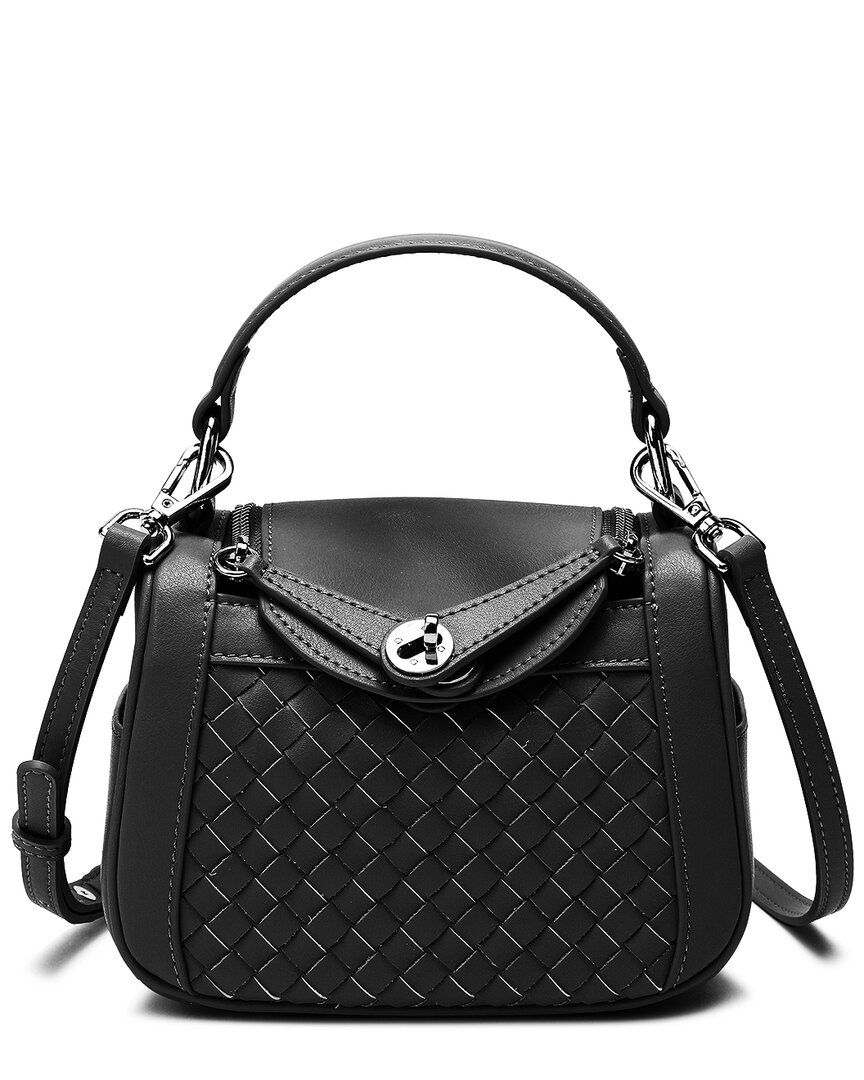 Tiffany & Fred Paris Woven Leather Crossbody Shoulder Bag