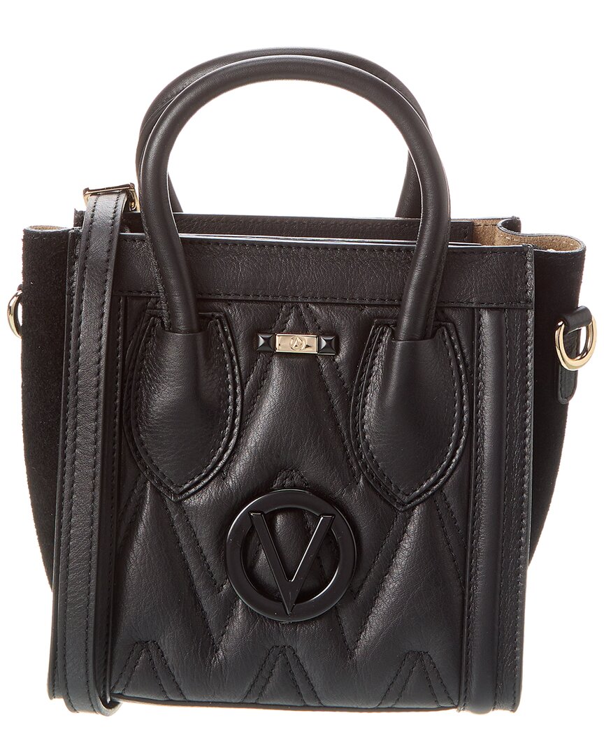Valentino By Mario Valentino Eva Diamond Leather Tote In Black