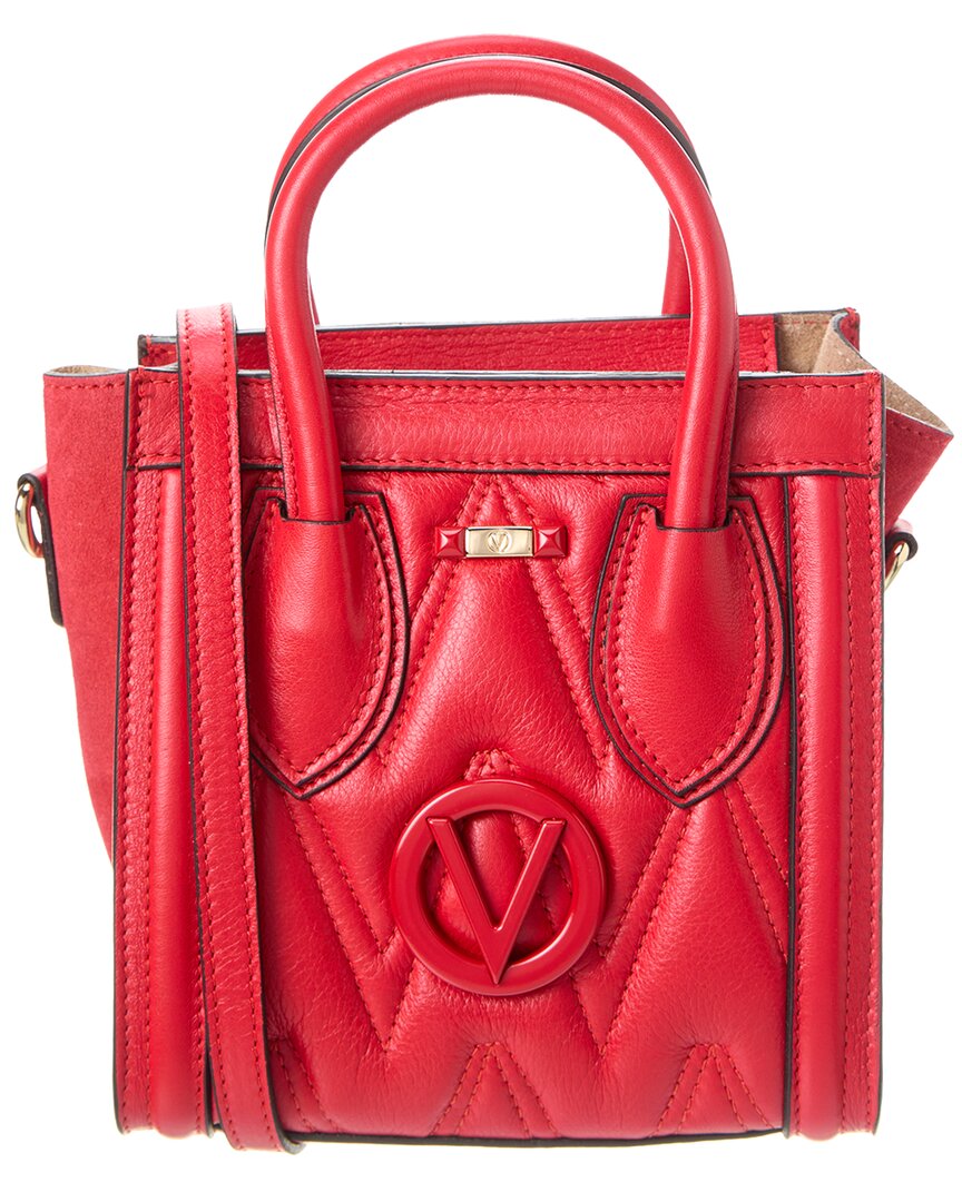 Valentino By Mario Valentino Eva Diamond Leather Tote In Red