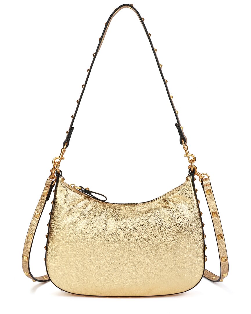 Shop Tiffany & Fred Paris Top-grain Leather Studded Crossbody In Gold