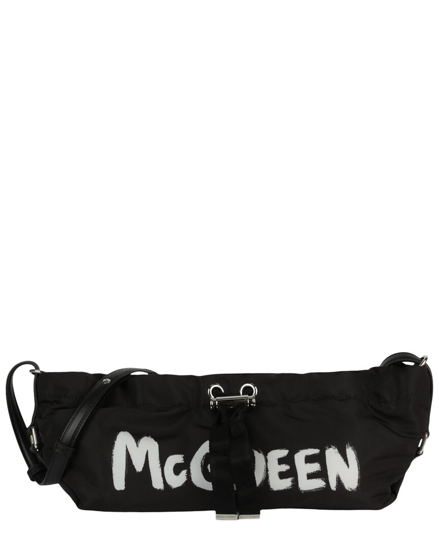 Alexander Mcqueen The Bundle Mini Nylon Crossbody In Black
