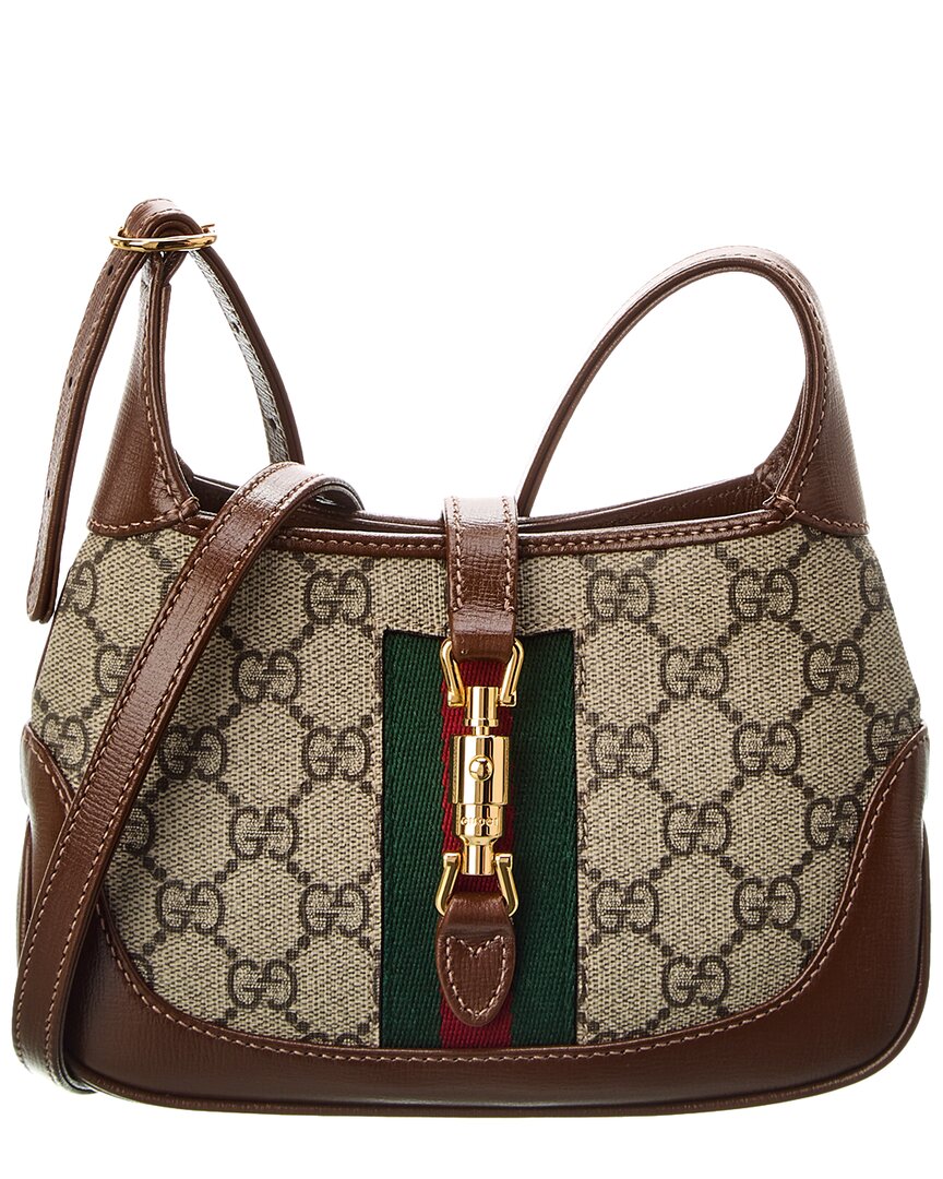Gucci Jackie 1961 Mini Gg Supreme Canvas & Leather Shoulder Bag 