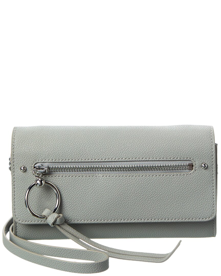 Rebecca Minkoff Gabby Leather Wallet On Chain In Grey