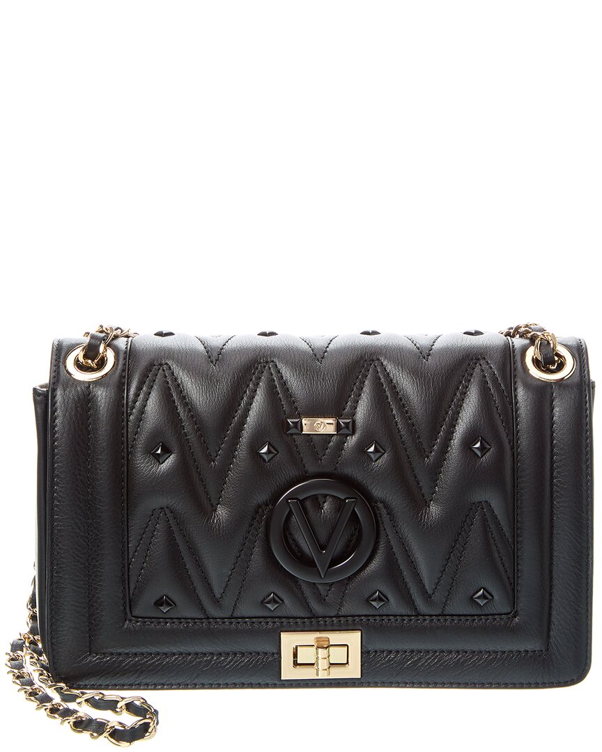 Valentino By Mario Valentino Alice Diamond Leather Shoulder Bag In Black