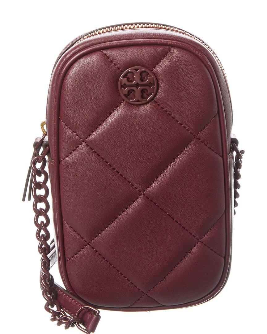 Tory Burch Willa Soft Quilt Leather Phone Crossbody In Red